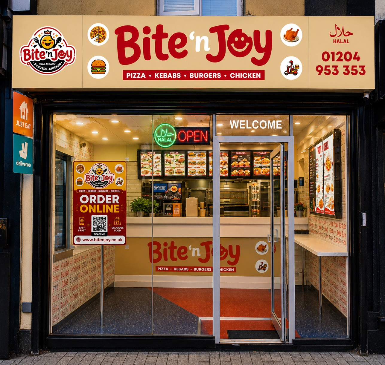 Bite'nJoy takeaway shop front